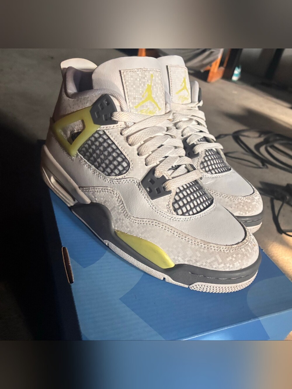 Jordan Men’s Sneakers - Light Gray with Green Accents